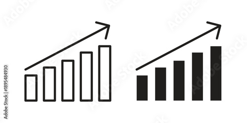 Growth chart icon for an app or web design interface vector