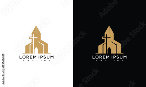 Church Logo Design - Christian Building Icon.