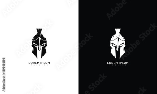 Spartan Helmet Logo Warrior Emblem Ancient Greek Symbol.