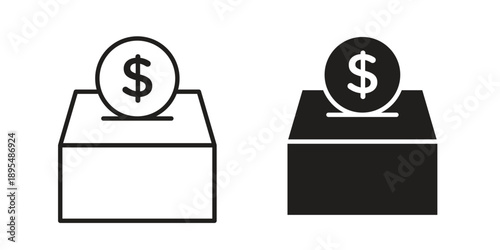 Money donation icon for an app or web design interface vector