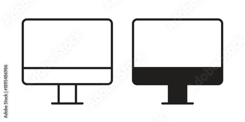 Monitor icon for an app or web design interface vector
