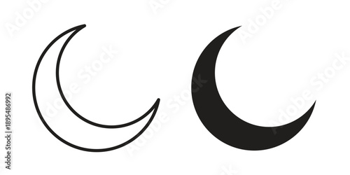 Moon icon for an app or web design interface vector