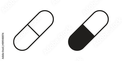 Pill icon for an app or web design interface vector
