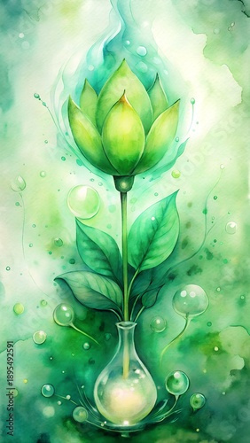 green leaf with water drop