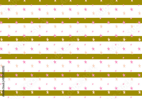 Sparkling Stars on Golden Striped Galaxy Background