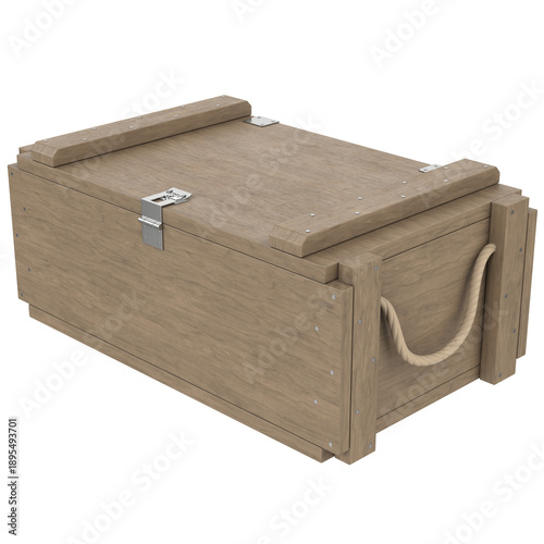 Wooden Ammo Crate isolated on transparent background