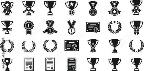 This title includes high-performing keywords like “award icons,” “achievement symbols,” “recognition graphics,” and “success design,” which are frequently searched by buyers.