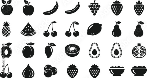 This title includes high-performing keywords like “fruit icon,” “silhouette set,” “nutrition design,” and “food graphics,” which are frequently searched by buyers.