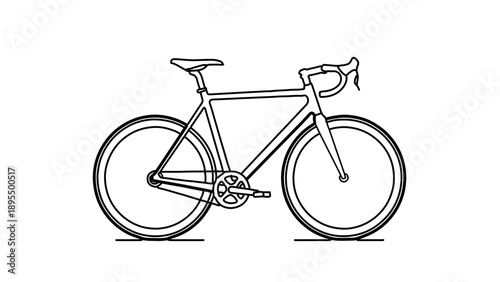 A minimalist vector illustration of a bicycle in a simple line art style