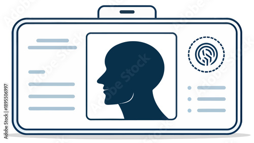 ID Card with Profile Silhouette and Security Logo