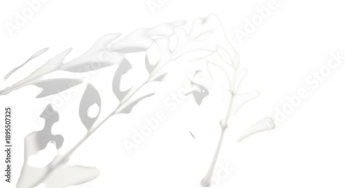 Delicate leaves and branches overlay PNG isolated on transparent background, subtle botanical design element for elegant compositions