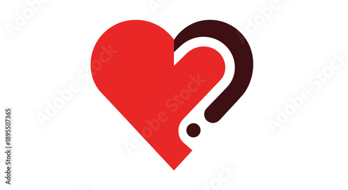 Heart with question mark symbol representing love uncertainty.