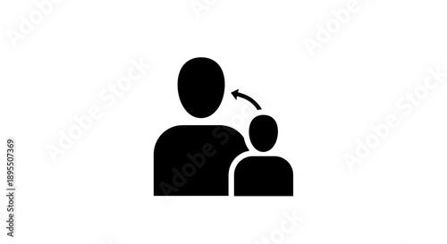 Icon representing mentorship or guidance between two people.