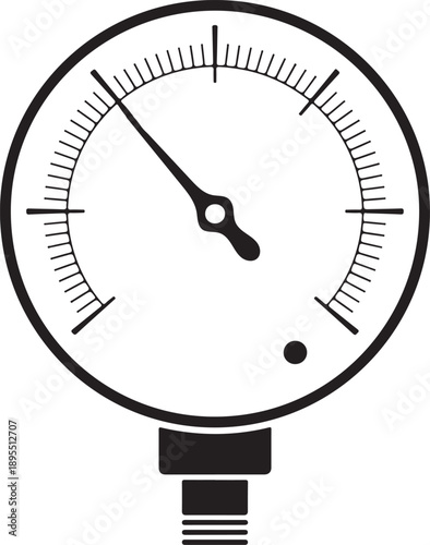 pressure gauge industrial meter with threaded connector mount