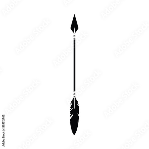spear minimalist black silhouette of traditional spear vector art