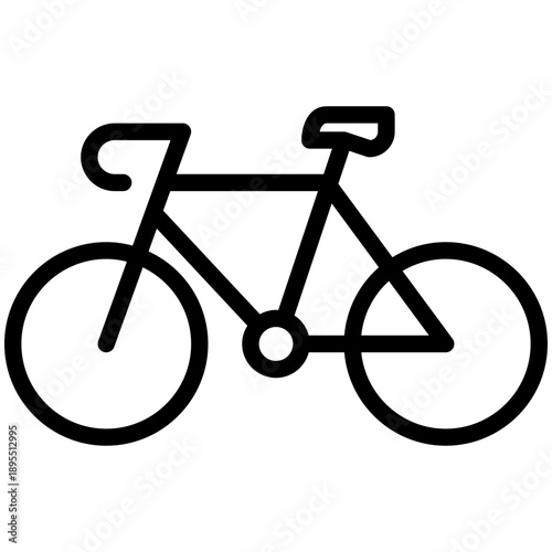 An old vintage black mountain bicycle silhouette with red pedals and gear isolated on a white background as a vector icon for sport cycling transportation