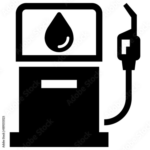 This digital vector illustration features an electric gas pump nozzle with a power cable and usb plug connection, symbolizing modern energy technology and fuel station equipment for business communica