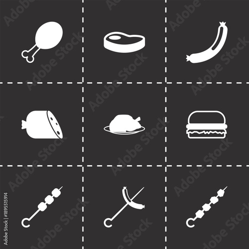 Meat Butcher and Steak Icon Collection