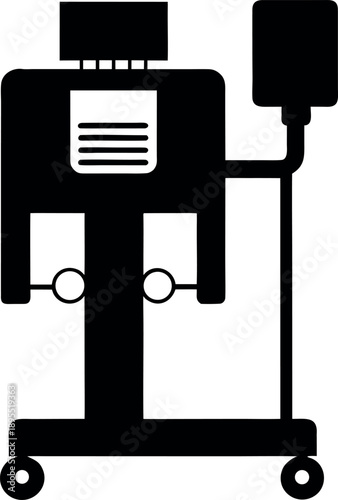 Medical Dialysis Treatment Machine Silhouette Icon