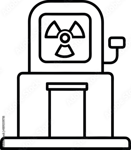Medical X Ray Radiation Machine Line Art Icon