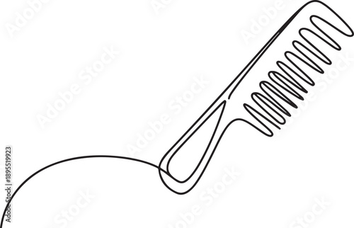 Hair combs one line continuous drawing. Comb icon symbol. Barber shop and hairdresser tools for haircut. one line Art icon drawing vector