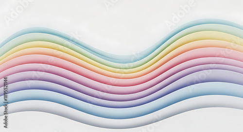 Multicolored wavy lines on white background