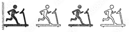 Sketch treadmill icon design set