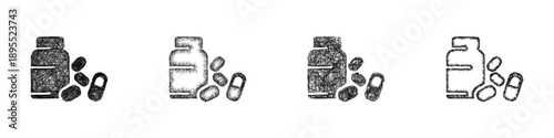 Sketch vitamins icon design set