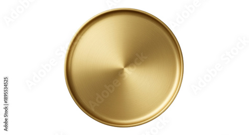 Elegant Golden Round Tray Isolated