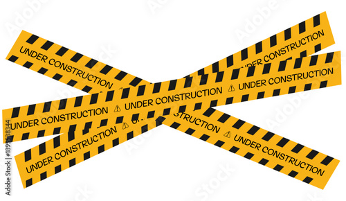 under construction tape warning banner, Under construction sign for construction site
