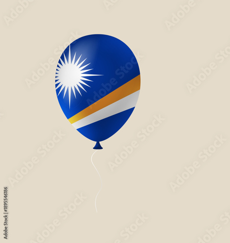 Bright Marshall Islands Flag Balloon Symbolizing National Pride and Celebration Isolated on a Neutral Background Vector