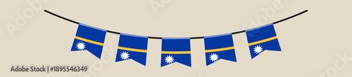 Decorative Nauru National Flags Bunting Garland Displayed for Patriotic Celebrations and Global Event Decor.