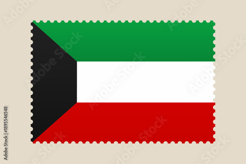 Geometric Vector Illustration of the Kuwait National Flag in a Classic Perforated Postage Stamp Shape Free Download Geometric Vector Illustration of the Kuwait National Flag in a Classic Perforated Postage Stamp Shape - GFXLoad