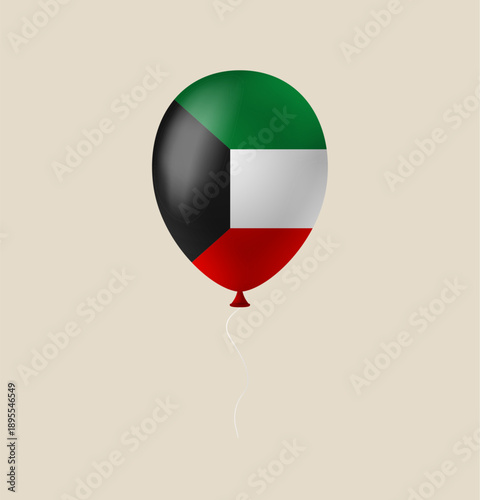 Kuwait Flag Balloon Floating Isolated for National Celebration, Patriotic Holiday Event Design, Glossy Vector Art. Free Download Kuwait Flag Balloon Floating Isolated for National Celebration, Patriotic Holiday Event Design, Glossy Vector Art. - GFXLoad