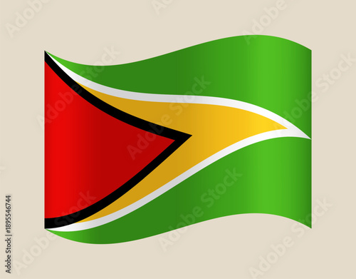 Free Download Guyana National Flag Waving Proudly, an Official Symbol Representing the South American Country with a Patriotic and Vibrant Mood. - GFXLoad