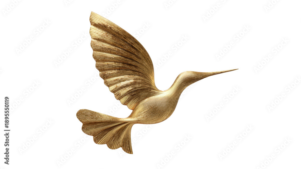 Obraz premium Golden hummingbird sculpture in flight