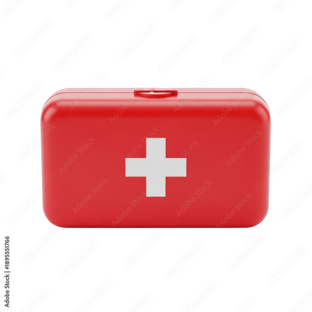 Obraz premium Red first aid kit with white cross