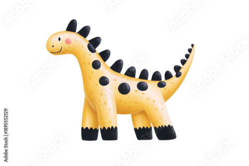 Cute yellow dinosaur illustration...