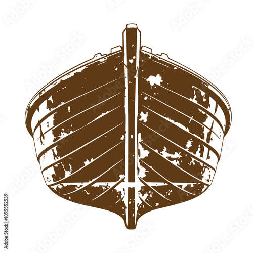 Vintage Grunge texture Grungy illustration of old wooden boat hull with worn texture and distressed finish  isolated on white background