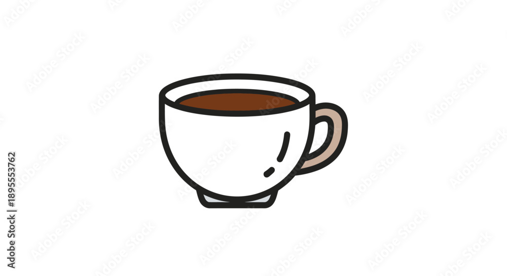 Obraz premium Simple line drawing of a cup of coffee or tea.