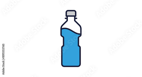 Simple illustration of a plastic water bottle.