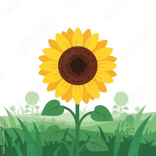 Sunflower in a Green Field