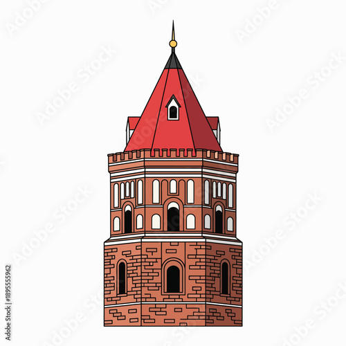 Red Brick Tower Icon