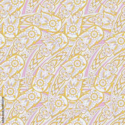 floral vector illustration in damask style. ethnic background