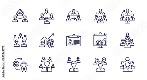 Simple Line Icons Representing People and Communication.