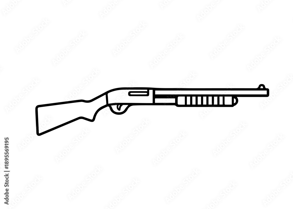 Naklejka premium Shotgun line icon vector on a white background Vector line icon
