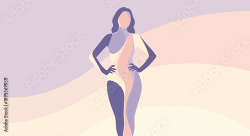Abstract Woman Body Shape Representation Diverse Colors.