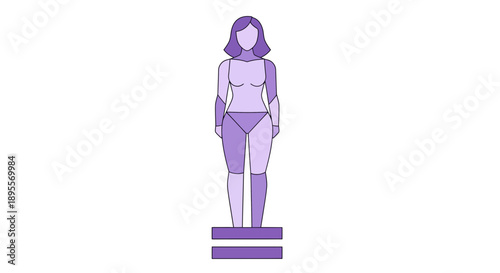 Female body parts divided into sections for medical or educational purposes.