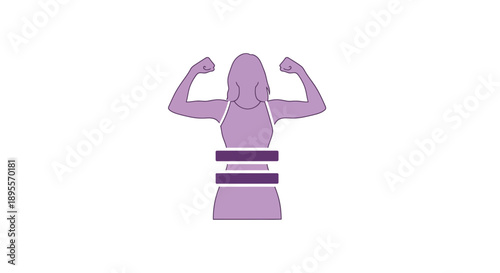 Woman flexing muscles showing strength and power.