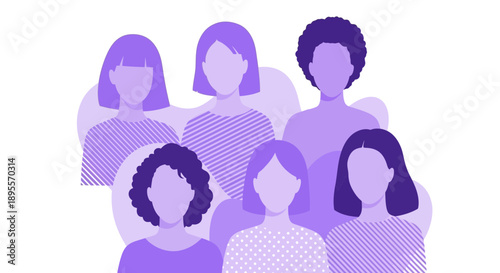 Diverse Group of Women Standing Together in Solidarity.